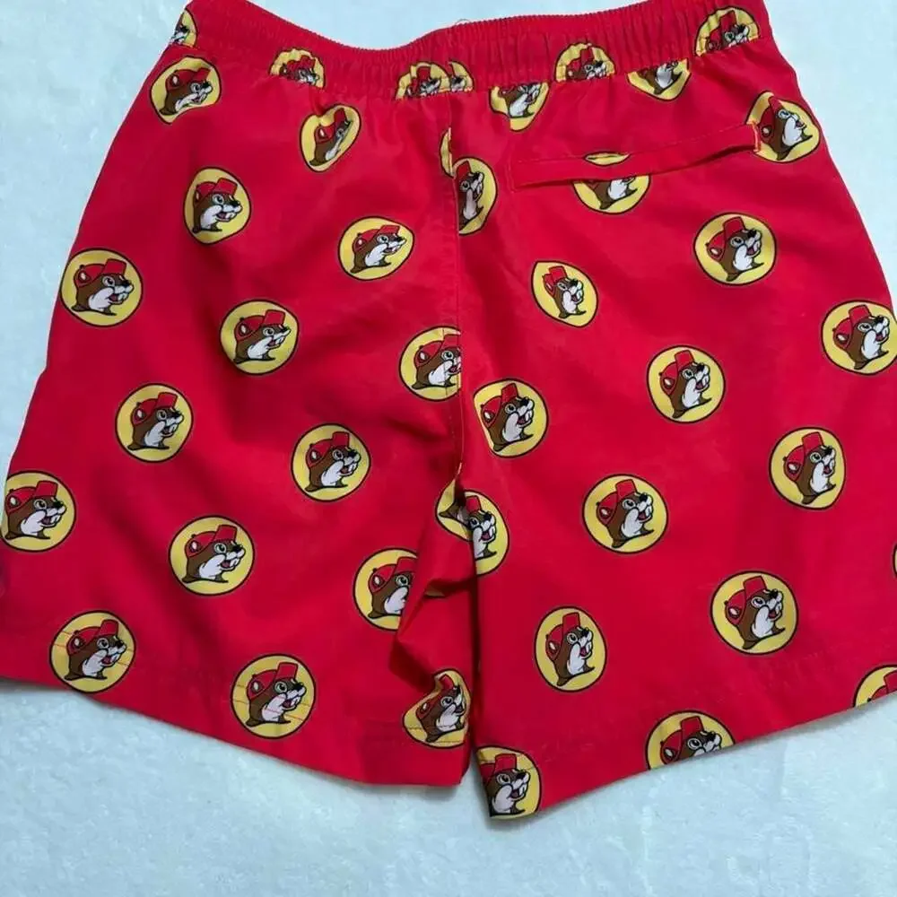 Buc-ee's Red Beaver Logo Swim Trunks Youth Medium